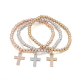 3 Piece Cross Charm Bracelet