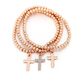 3 Piece Cross Charm Bracelet
