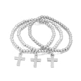 3 Piece Cross Charm Bracelet
